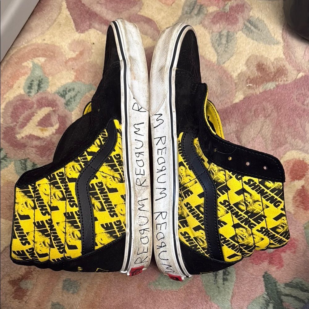 Vans Black and Yellow Sneakers Redrum The Shining